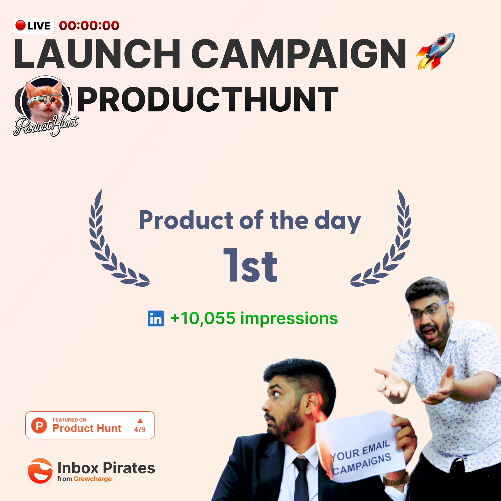Producthunt launch of Inbox Pirates