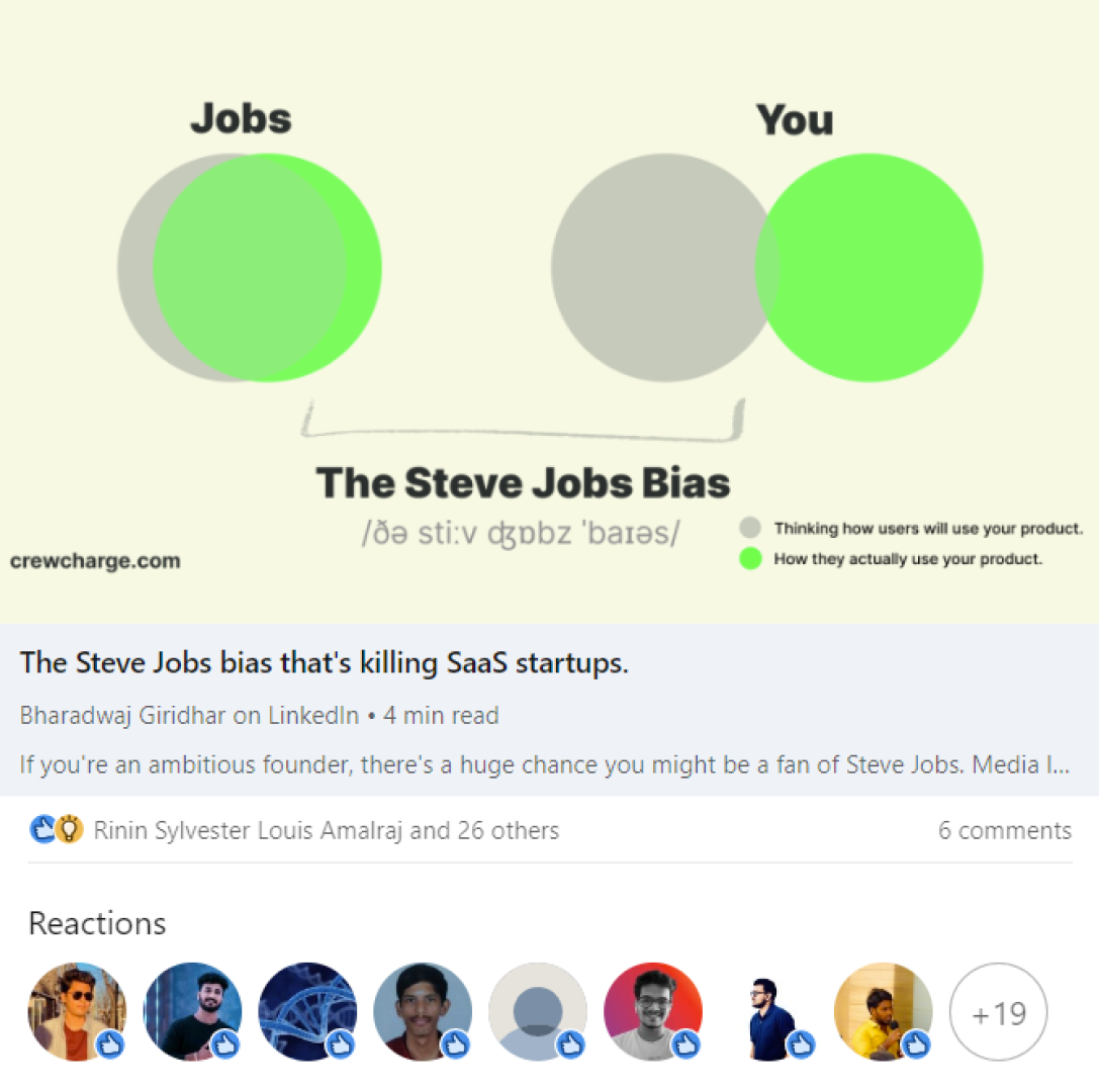 Bharadwaj Giridhar - Steve Jobs Bias that is killing SaaS startups